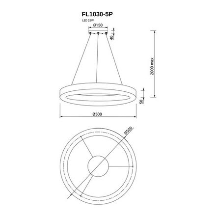 Подвесная люстра Modum FL1030-5P, LED