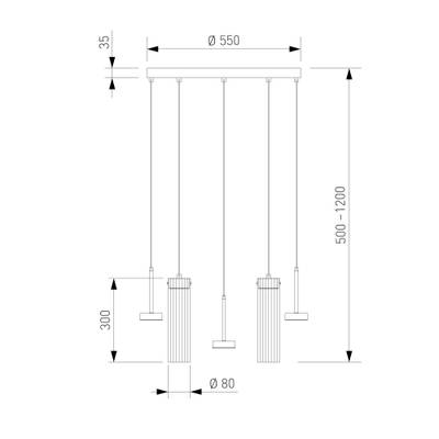 Подвесной светодиодный светильник со стеклянными плафонами 301102 LED латунь, LED