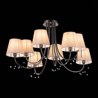 SLE1118-802-08 Люстра потолочная Черный хром/Бежевый E14 8*40W