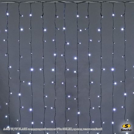 A-943 WW/W FLASH сведодиодный занавес 2*2м 300LED, провод темно-зелёный