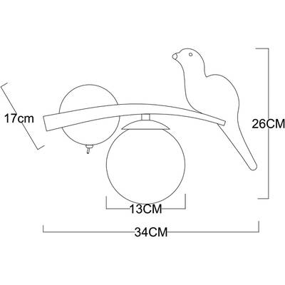 Настенный светильник Arte Lamp ELTANIN A3422AP-1GO, 1хE27