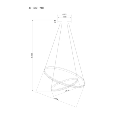 Подвесная люстра Arte Lamp FRODO A2197SP-2WH, 1хLED