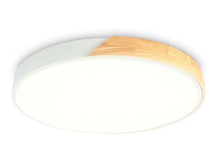 Потолочный светодиодный светильник FZ1301 WH/LW белый/светлое дерево 45W 5000K D500*50 (без ПДУ)