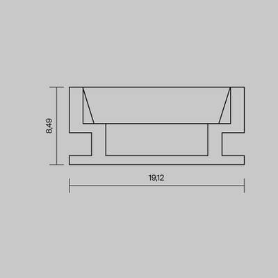 Алюминиевый профиль встраиваемый в пол ALM-1908-S-2M, 636007. TM Maytoni