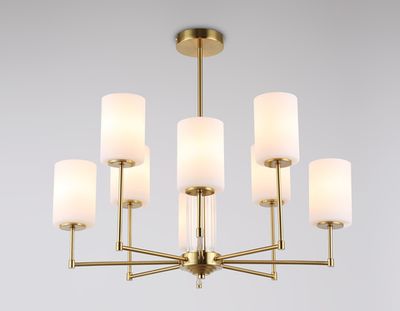 Светильник подвесной LH56217/8 BS/FR латунь/белый матовый E27/8 max 60W D700*600