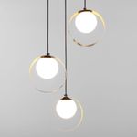 Подвесной светильник со стеклянными плафонами 50205/3 черный/бронза, G9х3