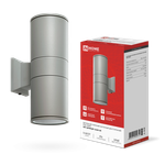 Светильник НБУ ЦИЛИНДР-2хA60-GR IP54 уличный настен. двусторон. алюм. сер. IN HOME 4690612059310