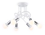 Потолочный светильник в стиле лофт TR80417/5 WH/CH белый/хром E27/5 max 60W D690*370