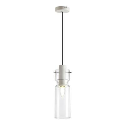 5057/1B PENDANT ODL24 459 белый/прозрачный/металл/стекло Подвес E27 1*40W SCROW