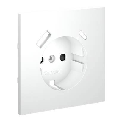 VLS001002 Накладка для розетки с заземлением и защитными шторками, с USB A+C, S70 (белый матовый). (ТМ Maytoni)