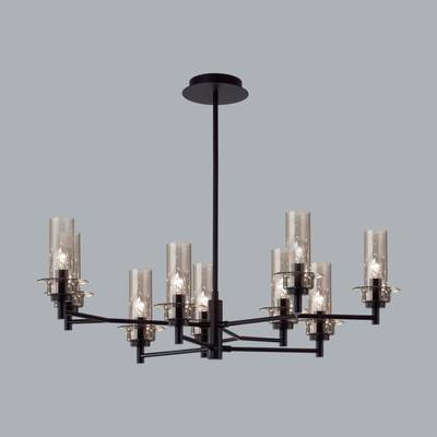 6555/9C CLASSI LN25 черный/дымчатый/металл/стекло Люстра потолочная E14 9*40W 220V MADONNA