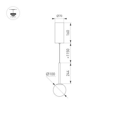 Светильник SP-BEADS-HANG-T-R100-8W Warm3000 (BK, 180 deg, 230V) (Arlight, IP20 Металл, 5 лет)
