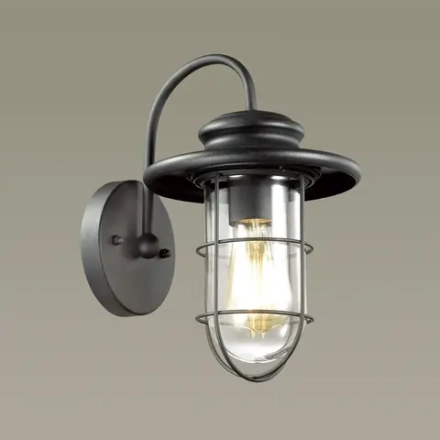 4171/1W NATURE ODL19 717 черный/прозрачный Уличный настенный светильник IP44 E27 1*60W HELM