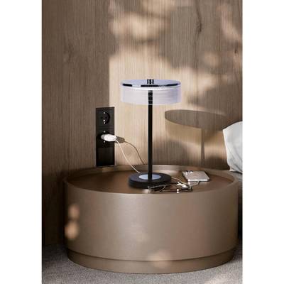 8203/1TL LEDIO LN25 серебро/черный/прозрачный, металл/акрил Настольная лампа LED 7W 400К 220V SATIANA