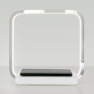 Настольный светодиодный светильник с беспроводной зарядкой и регулировкой яркости 80502/1 хром