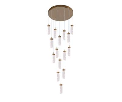 08511-15A,36 Люстра каскадная Астен латунь d50 h250 Led 90W (3000K)