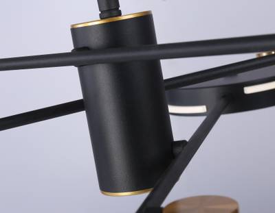 Светильник светодиодный подвесной FL51639/6 BK/GD черный/золото 3000K/4200K/6400K 50W D800*780 (Без ПДУ)