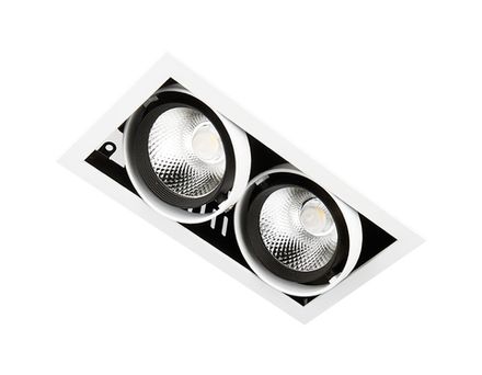 Карданный встраиваемый светодиодный светильник T812 BK/CH 2*12W 4200K