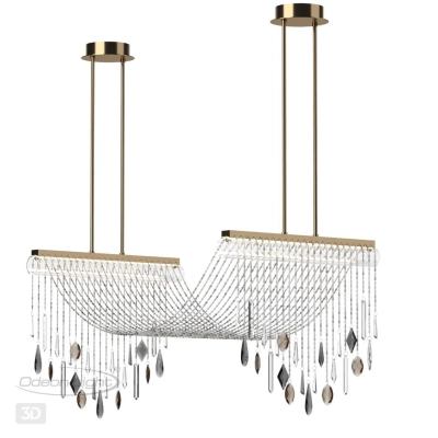 5420/48L HALL ODL_EX25 065 античная бронза/металл/стекло/хрусталь Люстра LED 2*24W (два вывода) 4000K 2239Лм AFINA