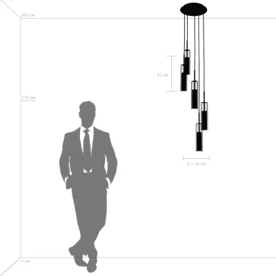 756052 Люстра CILINO 5х40W GU10 GOLD Lightstar