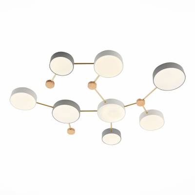 SLE600102-08 Светильник потолочный Золотистый, Светлое дерево/Белый, Серый LED 8*16,5W 4000K