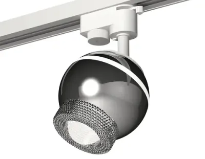 Комплект трекового светильника XT1104001 PSL/CL серебро полированное/прозрачный GU5.3 LED 3W 4200K (A2520, C1104, N7191)