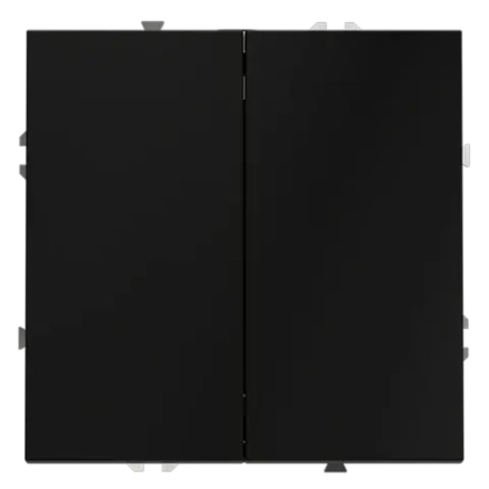 VLS020608 Выключатель с самовозвратом встраиваемый VOLTUM S70 двухклавишный 10А, (черный матовый). (ТМ Maytoni)