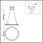 8380/45L LEDIO LN26 000 белый, металл/акрил Умная люстра подвесная с ПДУ и голосовым управлением LED 45W 3000-6500К 220V ALIS SMART