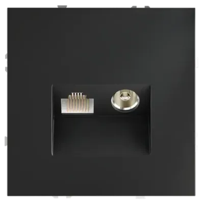 VLS060707 Розетка телевизионная встраиваемая VOLTUM S70 TV+RJ45 кат. 6, (графит). (ТМ Maytoni)
