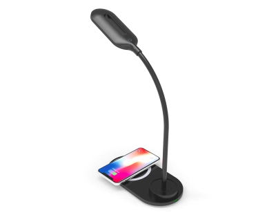 Светодиодная настольная лампа с беспроводной зарядкой DE589 BK черный LED 3000-6400K 3W