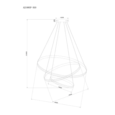 Подвесная люстра Arte Lamp MERIDIANA A2198SP-3GO, 1хLED