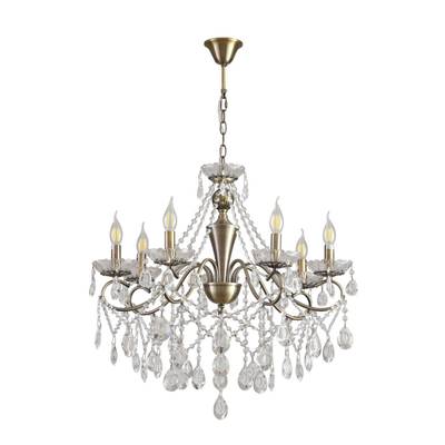 8346/7 CLASSI бронза/прозрачный, металл/хрусталь Люстра потолочная E14 7*40W 220V LUINA