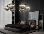 Светильник светодиодный подвесной LH12003/6 BK/GD/SM черный/золото/дымчатый 36W 3000K D760*175