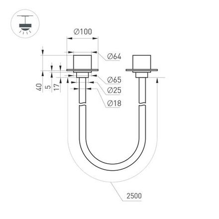 Светильник SP-TROPIC-BUILT-TRIMLESS-R18-L2500-36W Day4000 (BK, 360 deg, 230V) (Arlight, IP20 Пластик, 3 года)