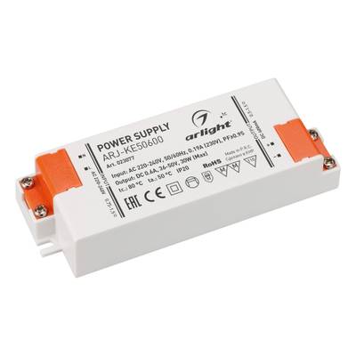 Блок питания ARJ-KE50600 (30W, 600mA, PFC) (Arlight, IP20 Пластик, 5 лет)