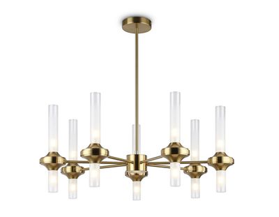 Светильник подвесной LH55360/14 BS/CL латунь/прозрачный G9/14 max 30W D750*690