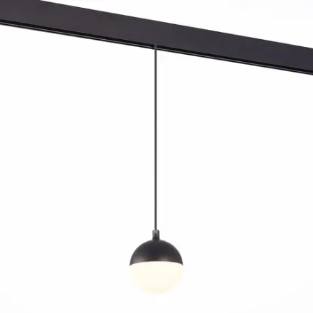 ST358.443.07 Магнитный трековый светильник подвесной Черный LED 1*7W 4000K 520Lm Ra>80 120° IP20 D90xH90 48V