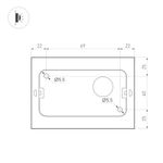 Светильник SP-WALL-FLAT-S110x90-2x3W Warm3000 (GR, 120 deg, 230V) (Arlight, IP54 Металл, 3 года)