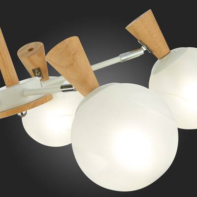 SLE220702-05 Люстра потолочная Белый, Светлое дерево/Белый E14 5*40W