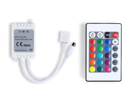 Контроллер для светодиодных лент RGB с инфракрасным пультом 6A 12V 72W/ 24V 144W GS11201 (CR2025)