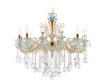 Подвесная люстра с хрусталем TR4929/12 GD/WH/CL золото/белый/прозрачный E14*12 max 40W D910*680