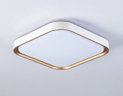Потолочный светодиодный светильник FZ1253 WH/GD белый/золото 18W 5000K 250*250*60 (Без ПДУ)