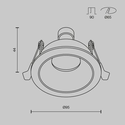 Встраиваемый светильник Share GU10 10Вт IP 54 DL126-GU10-B. TM Maytoni
