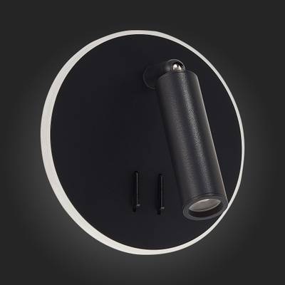 SL1586.413.01 Светильник настенный Черный LED 1*8W 3000K 624Lm Ra>80 24° IP20 L-xW155xH155 170-240V