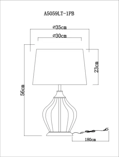 Декоративная настольная лампа Arte Lamp BAYMONT A5059LT-1PB, 1хE27