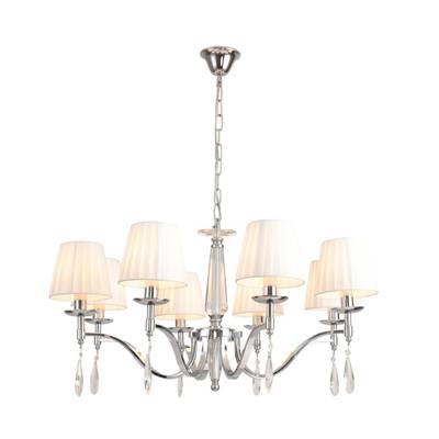 8316/8 CLASSI LN26 хром/белый, металл/хрусталь/текстиль Люстра E14 8*40W 220V MAGDA