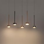 7152/10L HIGHTECH ODL26 Подвесной светильник  медь/янтарное стекло/металл IP20 LED 10W 3000K 220V LASLO