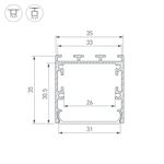 Профиль LINE-S-3535-2000 WHITE (Arlight, Алюминий)