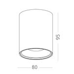 ST167.402.01 Светильник потолочный Черный GU10 1*50W IP20 D80xH95 220V Без ламп