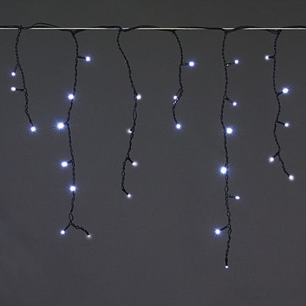 A-056AR WT FLASH светодиодная гирлянда "бахрома" 5x0.6м 180LED черный провод влагозащищен.
